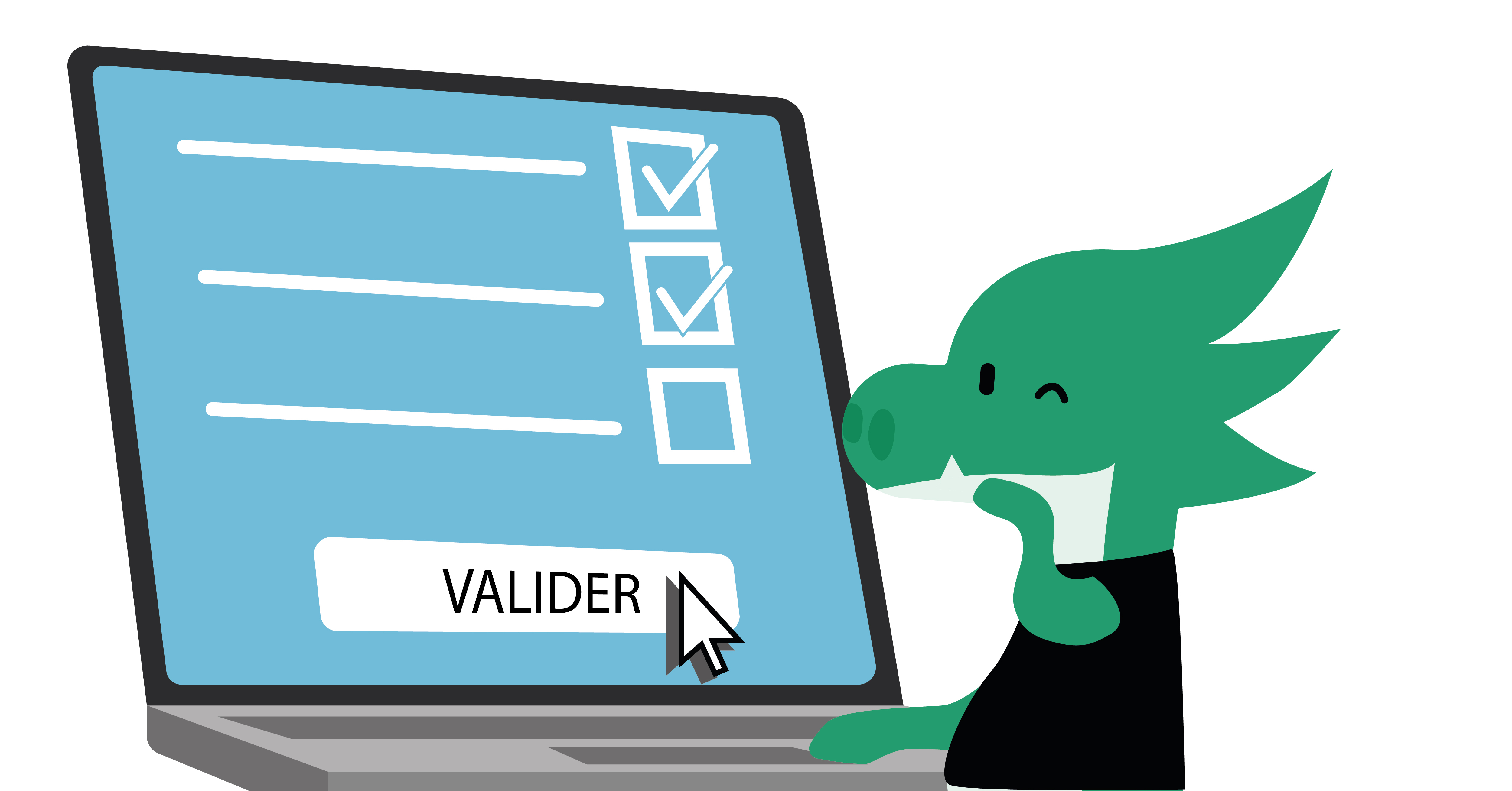 A dragon answering a survey